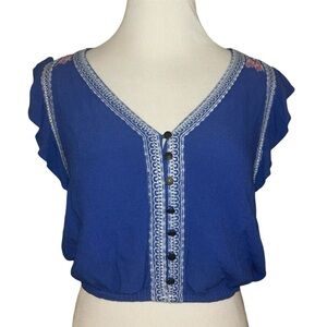 vintage embroidered cropped tank top american eagle outfitters women’s small